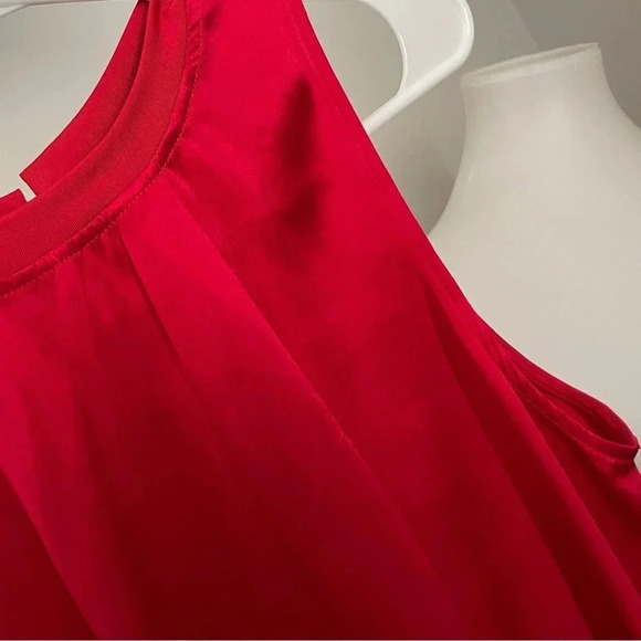 Karen Millen red silk blouse sleeveless size 2 party career - Picture 7 of 10